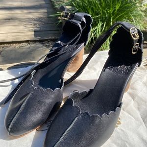 Bali Elf Flamingo Leather Heels in Black Size 10